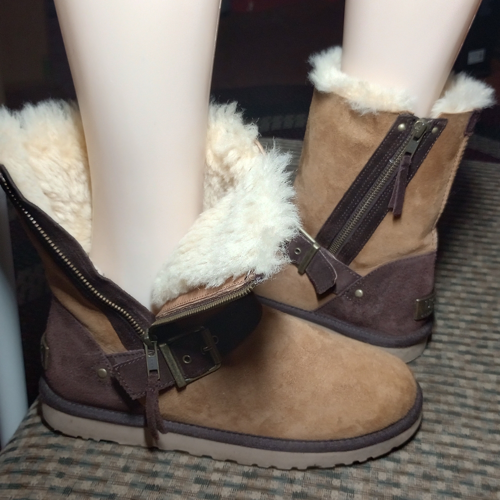 UGG Tan and Brown Winter Boots - Picture 9 of 12